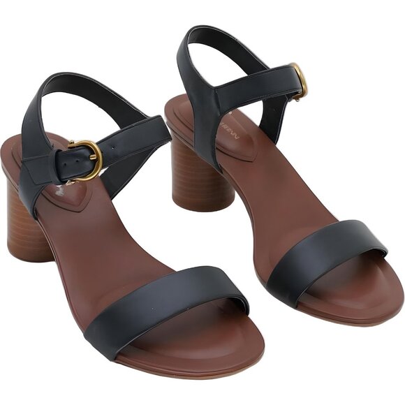 Giani Bernini Hadley Cylinder Stack Ankle Strap Sandals Black Women's US 7M - Picture 4 of 6